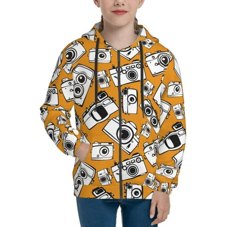

Hoodies for Teen Girls Boys line camera Long Sleeve Youth Kids Essentials Zip Up Hoodie Lghtweight Fashion Hoodies & Sweatshirts Jacket Fall Winter Outfits Tops