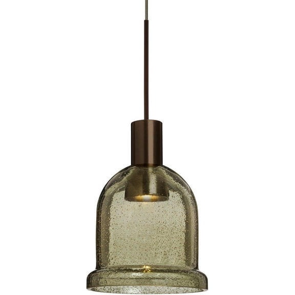 Besa Lighting - Kiba - 4.5 Inch 3W 1 LED Cord Pendant-Bronze Finish-Latte Bubble