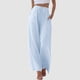 thumbnail image 2 of Pantalones de cintura alta y pierna ancha para mujer - Elástico con cordón, pierna recta cómoda, con bolsillos, 2 of 6