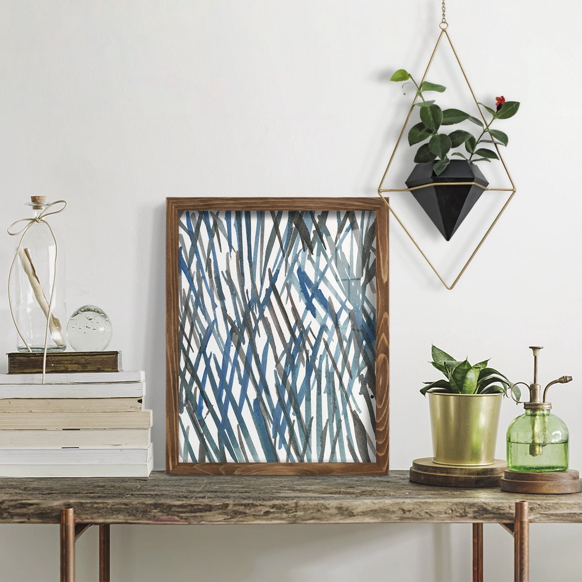 Blue Grass II - Framed Print w/glass - Walnut
