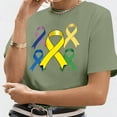 thumbnail image 4 of UANWENN T-Shirts Décontractés pour Femmes avec Imprimé Ruban de Sensibilisation au Cancer, Manches Courtes, Col Rond, Style de Base pour le Quotidien, T-Shirts Surdimensionnés pour Femmes, Haut Athlétique à Manches Courtes, Haut Femme Ample Femmes, 4 of 4