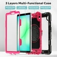 thumbnail image 6 of ELEHOLD Rugged Case for Samsung Galaxy Tab A11 2025,8.7-inch, Three-Layer Protection with Screen Protector Portable Folding Handle Grip 360° Rotating Kickstand Bracket Shockproof Cover,D, 6 of 7