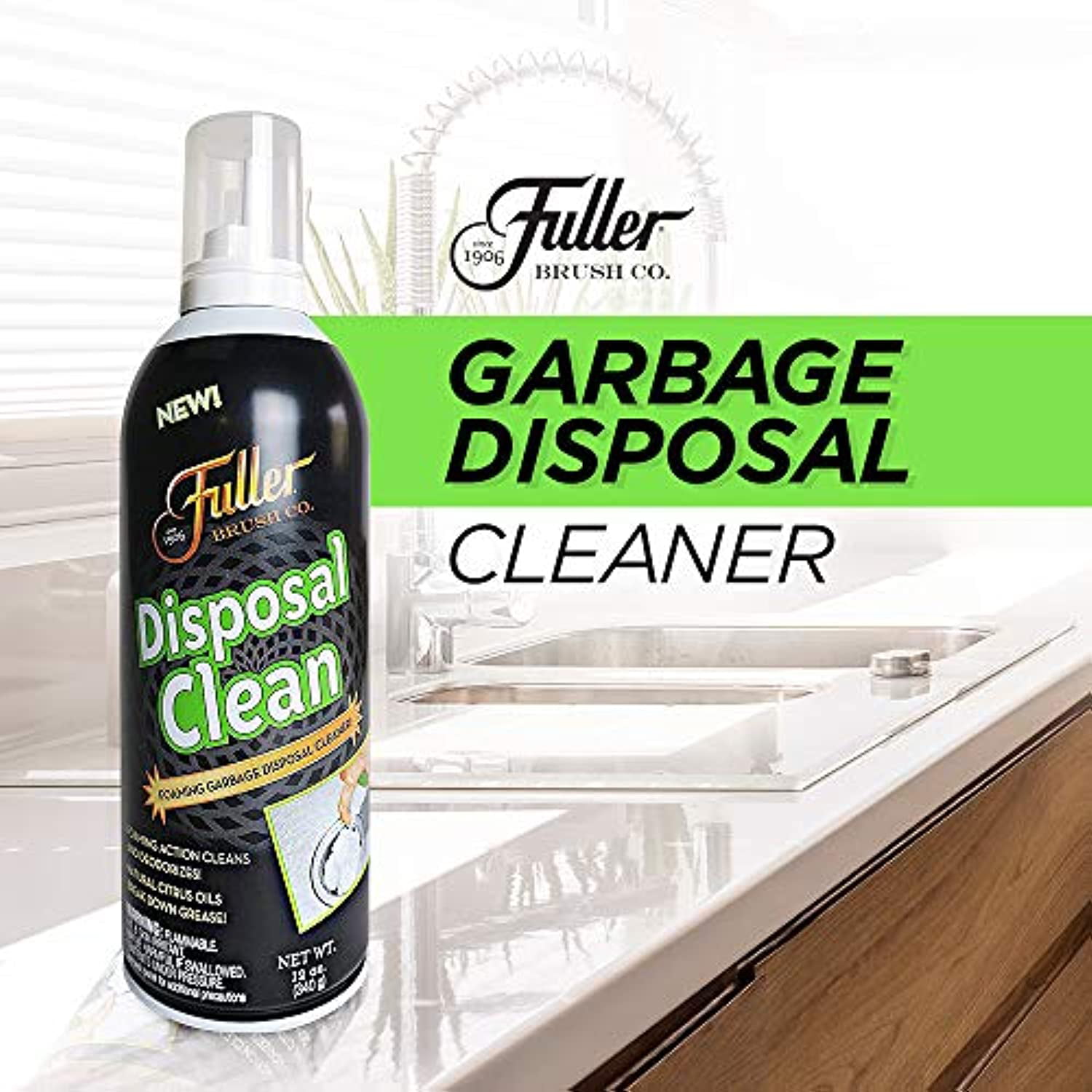 Garbage Disposal Brush Made in USA | Cleans Garbage Disposal Units &  Removes Odors | Sturdy Grip Handle | T-Grip Handle | Universal Sink  Disposal
