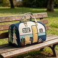 thumbnail image 4 of Printed Travel Duffel Bag, Large Capacity Overnight Bag With Shoulder Strap And Easy Carry Handles, Lightweight Weekend Tote Organizer, For Road Trips Travel Sports, 4 of 8