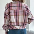 thumbnail image 6 of Ashirexll Winter Jackets for Women, Winter Coats for Women, Women's Fall Coats Plaid Wool Long Sleeve Jacket with Fake Pocket, 6 of 6