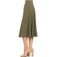 thumbnail image 3 of Moa Collection Women's Casual High Waist A-Line Midi Skirt with Elastic Waistband, 3 of 6