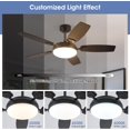 thumbnail image 5 of PHORUS 52'' Black Outdoor Ceiling Fan with LED Light, Remote Control, 3-Color Dimmable, Reversible 6-Speed Modern Fan for Bedroom & Kitchen, 5 of 7