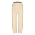 thumbnail image 6 of Ixbnca Children's Long Pants Casual Solid Color Lounge Pants with Pockets Comfy Elastic High Waist Trousers, 6 of 7