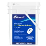 HXEternal 50lbs Pool&Hot Tub 3" Chlorine Tablet, Pool Chemicals,for Pool and Hot Tub&Spa Use 50lbs