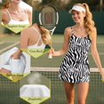 thumbnail image 7 of KEIAHUAN Zebra Stripe Women Tennis Dress with Shorts Casual Golf Dress Two Piece Set Comfortable Backless Golf Outfits with Pocket Spaghetti Strap Athletic Dresses X-Small, 7 of 7