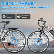 1500W Peak 750W Electric Bicycle 48V 15Ah,26'' Mountain Ebike 30MPH 45-65Miles Range,Removable Battery Adult Electric Bike UL2849