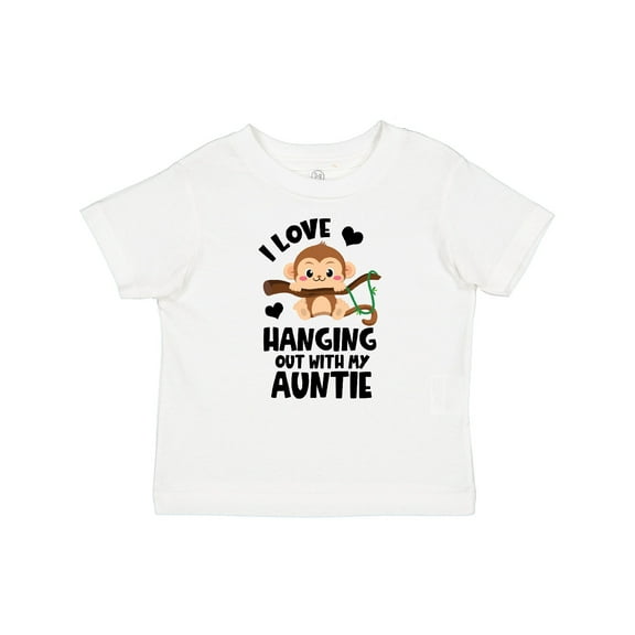 Inktastic Monkey I Love Hanging out with My Auntie Boys or Girls Baby T-Shirt