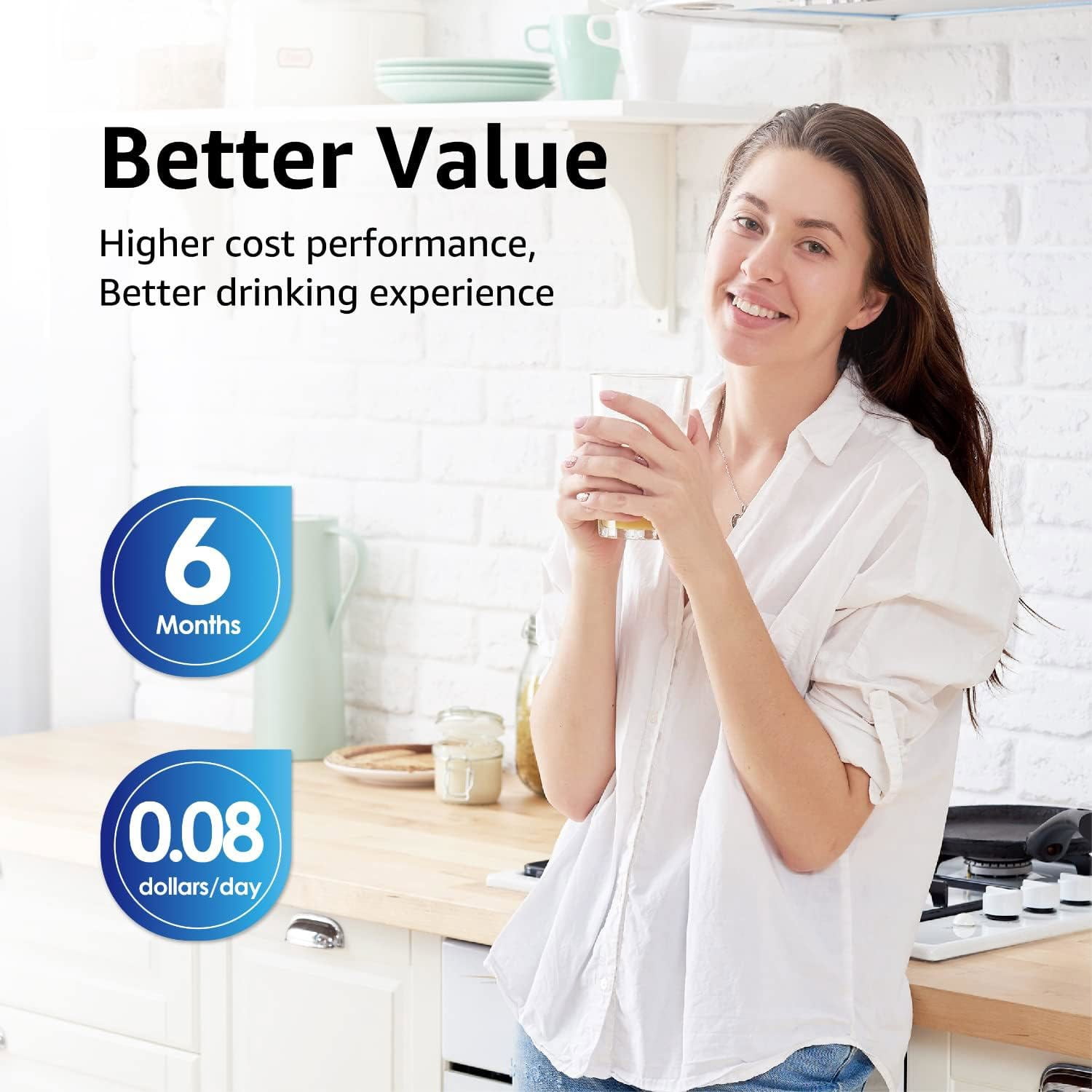 Overbest ADQ73613401 Refrigerator Water Filter, Replacement for LG® LT800P®, ADQ73613402, ADQ73613408, ADQ75795104, Kenmore 9490, 46-9490, LSXS26326S, LMXC23746S, LMXC23746D, Pack of 3