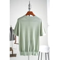 thumbnail image 3 of Camiseta de manga corta de punto LP para hombre, estilo informal, de negocios, de alta gama, de color sólido, clásica de verano, 3 of 5