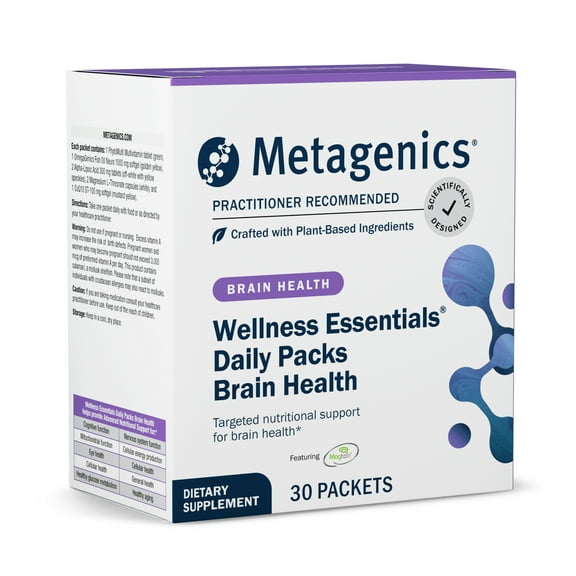 Metagenics Wellness Essentials Brain Health Daily Packs - Comprehensive Brain Support* - With Alpha Lipoic Acid, Biotin, DHA, Folate & More - Gluten-Free - 30 Packets