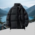 thumbnail image 3 of Men's Winter Trend Wear Loose Thick Down Cotton Clip Multi-pocket Solid Color Casual Hooded Vest Coat-Lightweight for Cold Weather Outdoor Sports,Daily Layering,and Christmas,Dark Blue,XL, 3 of 5