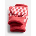 thumbnail image 4 of No Boundaries Women's Ribbed Knit Checkered Pop Top Mittens, 4 of 4