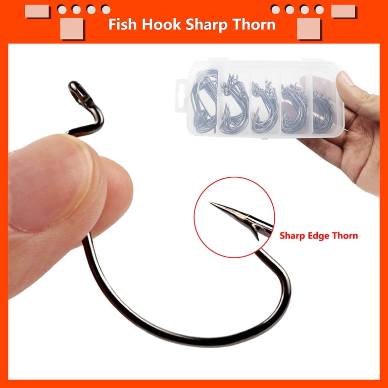 Walmart 100pc High-Carbon Steel Fish Hooks & 4 Fishing Rod Bells, 5 Sizes, with Storage Box, Sea Fishing Gear Supplies - Walmart.com Walmart 100pc High-Carbon Steel Fish Hooks & 4 Fishing Rod Bells, 5 Sizes, with Storage Box, Sea Fishing Gear Supplies - Walmart.com