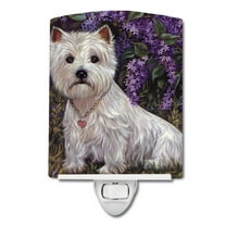 Caroline's Treasures PPP3216CNL Westie Lily & Lilacs Ceramic Night Light, 6x4x3", multicolor