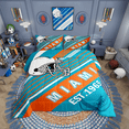 thumbnail image 2 of Erosebridal Rugby Bedding Twin Comforter Set,Stripes Sport Down Comforter,Football Gaming Decor (Miami),Reversible,Lightweight,2 Piece, 2 of 7