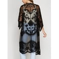 thumbnail image 4 of Merqwadd Womens Swimsuit Cover Ups Lace Floral Crochet Beachwear Long Kimono Cardigan, 4 of 6