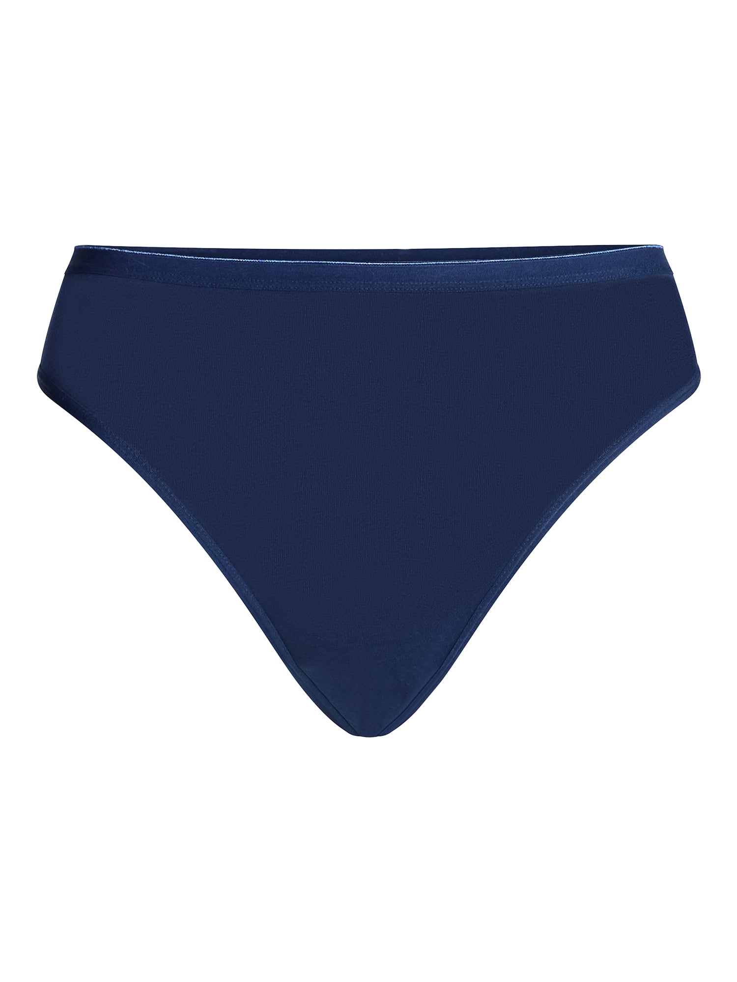 Joyspun Women's Cotton-Blend Hi-Cut Bikini Panties, 6-Pack, Sizes S-XXXL