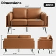 thumbnail image 3 of MAEVIS Living Room Collection Modern Adult Minimalist 100% Linen 2-Seater Loveseat, Beige, 3 of 5