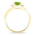 thumbnail image 3 of SZUL Women's Square Shaped Peridot and Diamond Half Moon Ring in 10K Yellow Gold, 3 of 5