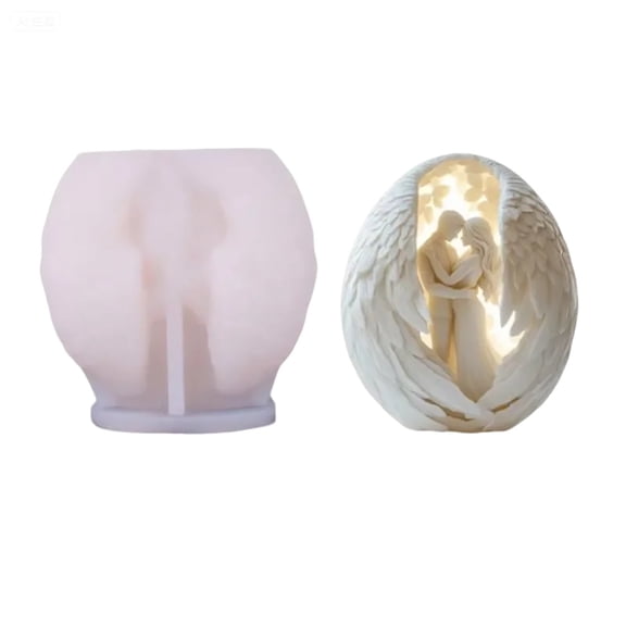 Bride Groom Angel Wing Candle Silicone Mold, Wedding Ornament Resin Molds, Valentine's Day Epoxy Resin Casting Soap Mold, for DIY Wax Aromatherapy Crafts Home Decor