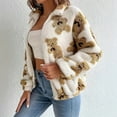 thumbnail image 5 of Fuzzy Jacket for Women Cute Faux Fur Shearling Coats Teddy Winter Coats White XL, 5 of 8
