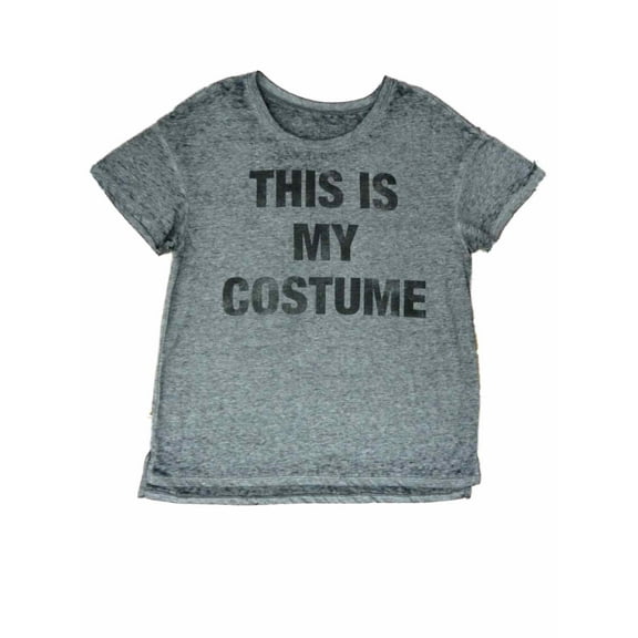 LOL Vintage Womens Gray This Is My Costume Halloween T-Shirt Distressed Shirt L