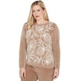 thumbnail image 3 of Alfred Dunner Womens Stitched Leaf Detail Chenille Sweater, 3 of 4