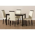 thumbnail image 5 of Baxton Studio Daveney Modern and Contemporary Cream Faux Leather Upholstered 5-Piece Dining Set, 5 of 6