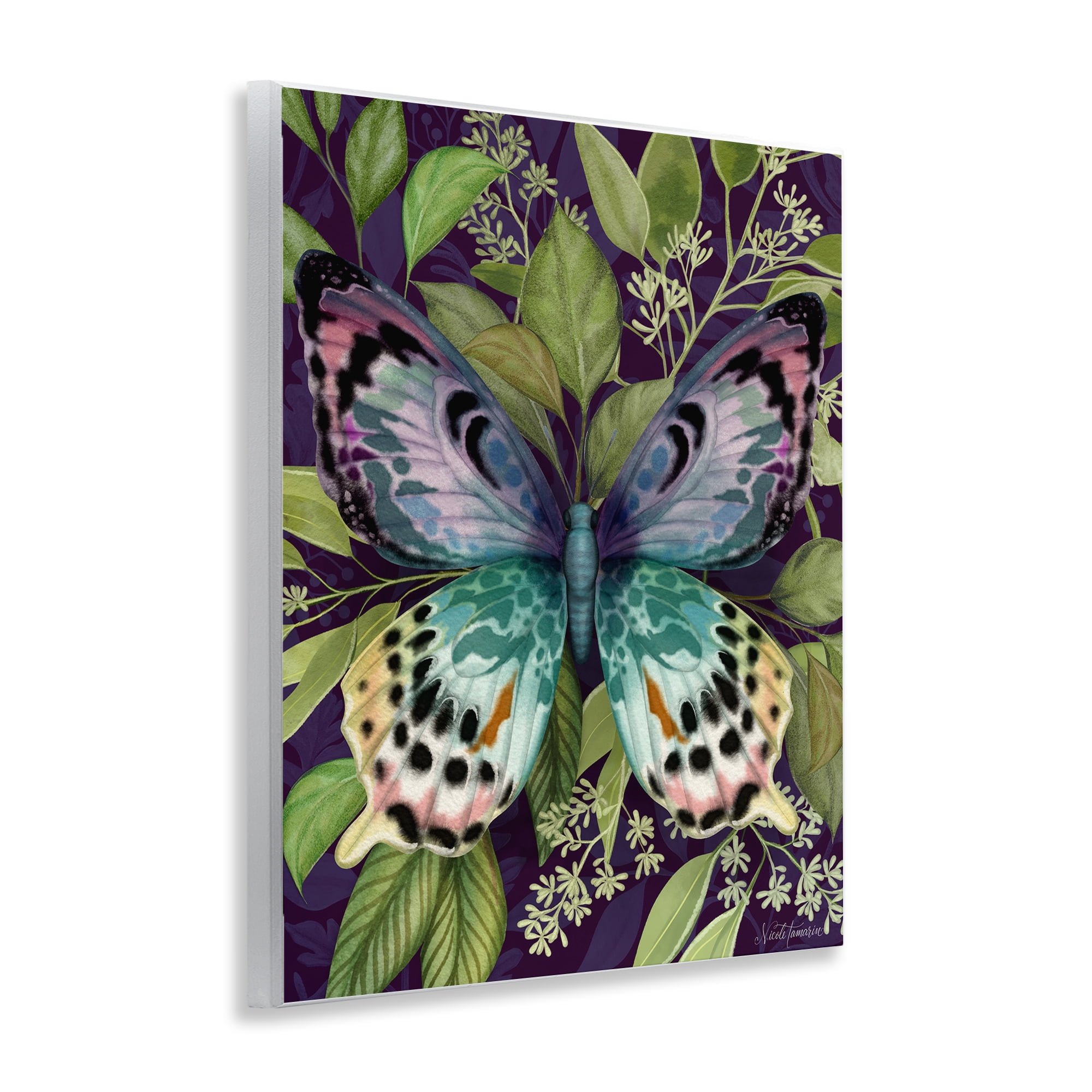 Stupell Industries Midnight Garden Butterfly Wall Plaque Art, design by Nicole Tamarin