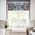 thumbnail image 2 of Hokiten Rod Pocket Curtain Valance, Purple Spring Flowers Farmhouse Window Valance for Living Room, Bedroom, Kitchen Retro Blue Mottled Wall Pastoral 42"W x 12"L, 2 of 8