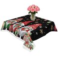 thumbnail image 2 of Black Gnomes Christmas Table Cloth Waterproof Tablecloths, Xmas Ball Gifts Snowflake Tablecloth Dining Table Cover for Kitchen Party Tabletop Outdoor, Square Tablecloth 60x60 Inch, 2 of 9