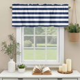 thumbnail image 3 of Simple Stripe Window Valance Curtain Navy White Ocean Rod Pocket Short Curtain for Living Room, Bedroom & Kitchen Window Decor 54x18in, 3 of 8