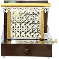 KRISHA KRAFTS Pooja Temple for Home Offce Wooden Temple/Mandir/Pooja Ghar Size 16 X 10 X 18 inches
