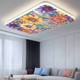 thumbnail image 2 of Boho Flowers Magnetic Fluorescent Light Covers for Ceiling Lights 2x4Ft, Bohemia Ethnic Floral Colorful Floral Office Classroom Kitchen Drop Ceiling Light Covers Lighting Filters Shade Panel 4 Packs, 2 of 9