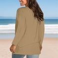 thumbnail image 6 of Womens Tops under $5 Long Sleeve Solid Loose Pullover T-shirt Khaki XXXXL, 6 of 6
