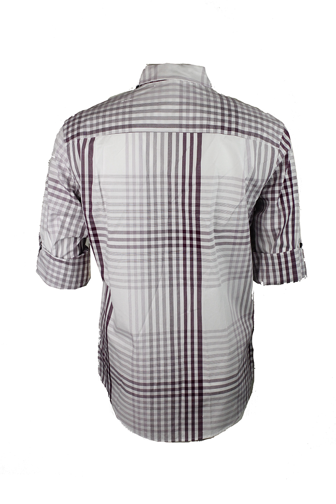 Alfani Mens Purple White Plaid Shirt XL 