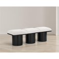 thumbnail image 2 of Meridian Furniture Pavilion Cream Boucle Fabric Bench, 2 of 11