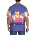 thumbnail image 7 of Goofa Dog Washes in a Pink Bath Printed Men's Casual Short-sleeved Shirt,Lightweight Breathable Button-down,Summer Casual men's top,Versatile Fashion shirt-Small, 7 of 7