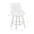 CHITA 26 inch Swivel Upholstered Counter Height Bar Stools with Tufted