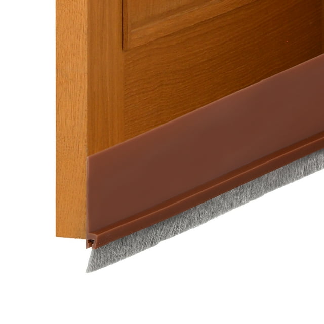 Uxcell 2 Pcs Door Sweep, 2 Inch x 40 Inch Door Bottom Sweep Door Brush, Brown