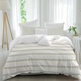 thumbnail image 2 of Sage Green Striped Bedding 3 Piece Duvet Cover Set California King, Rustic Green Stripe Modern Art Beige Soft Microfiber Comforter Cover with Zipper Closure & Pillowcases, FadeResistant Quilt Cover, 2 of 9