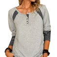 thumbnail image 4 of Camisas de manga larga para mujer Botones casuales Túnica Top Cómodo y elegante para uso diario Gris M, 4 of 6
