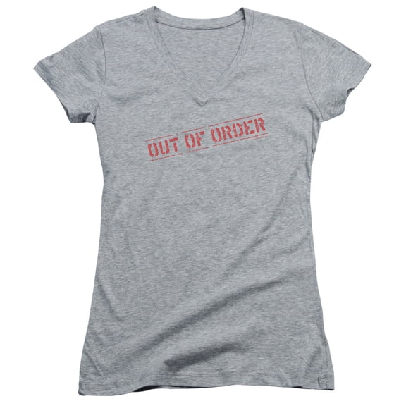 - Out Of Order - Juniors Cap Sleeve V-Neck Shirt - XX-Large