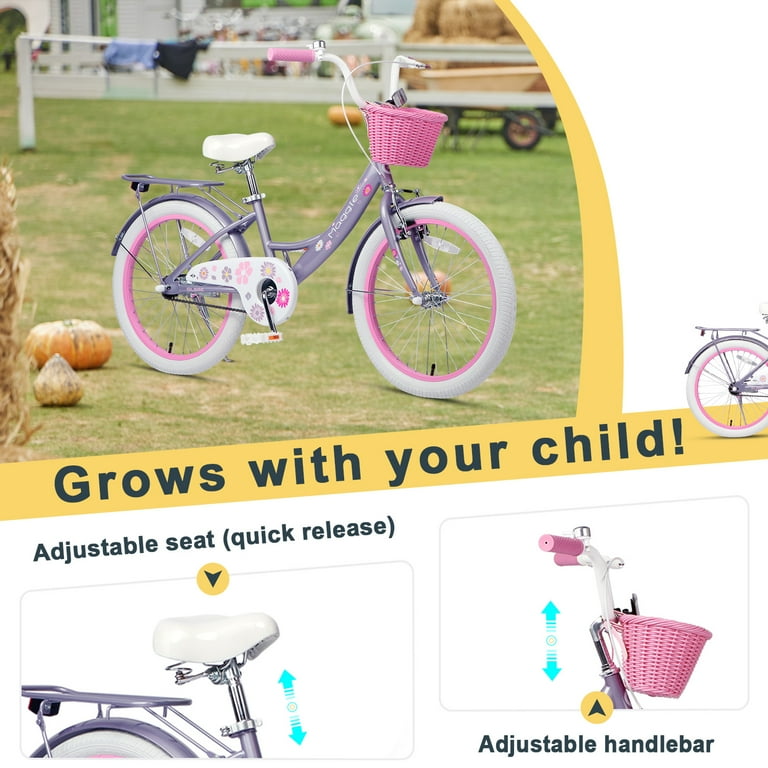 Glerc Maggie Grils Bike, 20 Inch Kids Bicycle for 7-13 Years Old