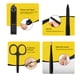 thumbnail image 2 of Juego de 6 herramientas de manicura y cuidado personal en acero inoxidable, incluye cortaúñas, lima, empujador de cutículas, limpiador de oídos, tijeras para cejas y nariz, con práctico estuche negro, 2 of 6